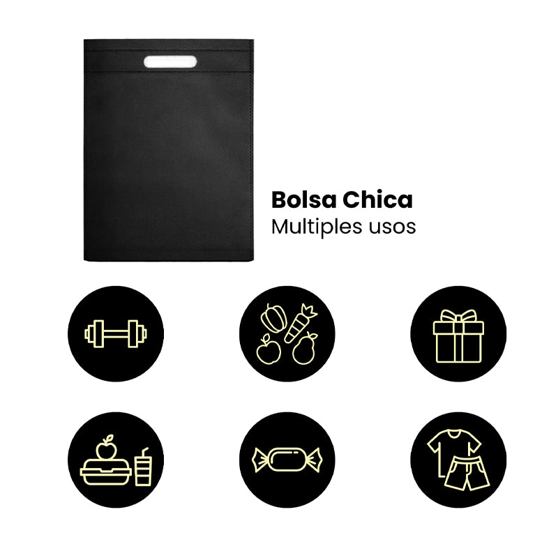 Nuestras bolsas ecológicas chicas son la opción perfecta para quienes buscan una alternativa sostenible, práctica y reutilizable. Fabricadas con material non-woven de alta resistencia, estas bolsas pequeñas son ligeras, duraderas y fáciles de guardar, ideales para regalos, eventos, tiendas o uso diario. Reduce el uso de plástico y dale un toque ecológico a tu marca con nuestras bolsas chicas ecológicas color negro.