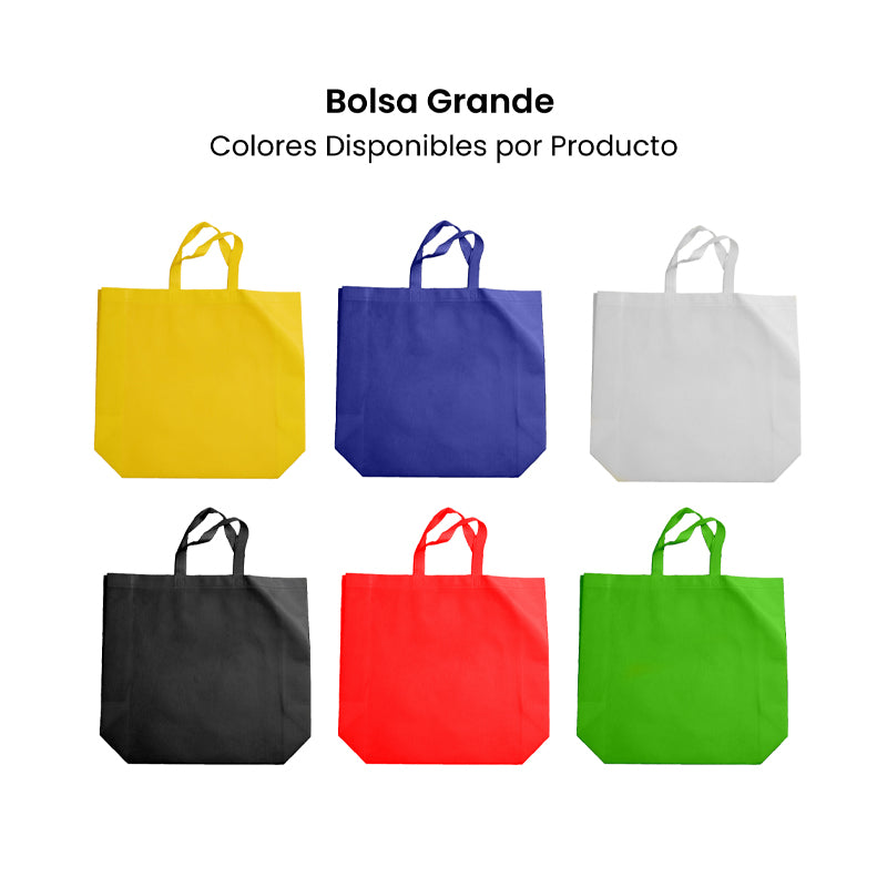 Nuestras bolsas ecológicas grandes son la opción perfecta para quienes buscan una alternativa sostenible, práctica y reutilizable. Fabricadas con material non-woven de alta resistencia, estas bolsas grandes son ligeras, duraderas y fáciles de guardar, ideales para regalos, eventos, tiendas o uso diario. Reduce el uso de plástico y dale un toque ecológico a tu marca con nuestras bolsas grande ecológicas.
