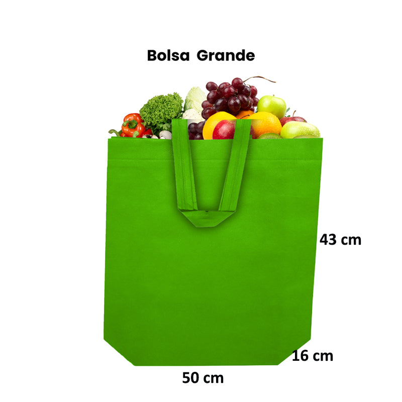 Nuestras bolsas ecológicas grandes son la opción perfecta para quienes buscan una alternativa sostenible, práctica y reutilizable. Fabricadas con material non-woven de alta resistencia, estas bolsas grandes son ligeras, duraderas y fáciles de guardar, ideales para regalos, eventos, tiendas o uso diario. Reduce el uso de plástico y dale un toque ecológico a tu marca con nuestras bolsas grandes ecológicas.