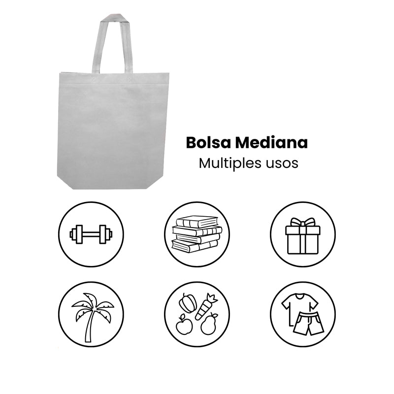 Nuestras bolsas ecológicas medianas son la opción perfecta para quienes buscan una alternativa sostenible, práctica y reutilizable. Fabricadas con material non-woven de alta resistencia, estas bolsas medianas son ligeras, duraderas y fáciles de guardar, ideales para regalos, eventos, tiendas o uso diario. Reduce el uso de plástico y dale un toque ecológico a tu marca con nuestras bolsas medianas ecológicas color blanco.